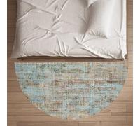 Taidianolp Alfombra semicircular lavable antideslizante para interiores, decoración de cocina, diseño abstracto moderno, marrón, azul, 80 x 160 cm