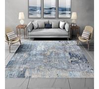 Taidianolp Alfombras cuadradas para sala de estar, azul, 160 x 160 cm, color azul y gris, neutro, patrón abstracto, moderno, suave, decorativa, lavable, para dormitorio, zona de juegos