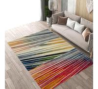 Taidianolp Alfombras de área para sala de estar, decoración del hogar, coloridas, 100 x 150 cm, multicolor, rojo, naranja, amarillo, azul, verde, diseño moderno, lavable, suave, para sala de juegos,