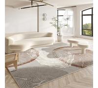 Taidianolp Alfombras de área para sala de estar, gris, 150 x 240 cm, diseño moderno de rayas circulares de madera roja y gris, alfombras de comedor de 1,5 x 2,4 m, para decoración debajo de la mesa,