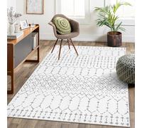 Taidianolp Alfombras grandes de 2 x 2,8 m, diseño geométrico blanco neutro negro con estampado vintage moderno, blanco, 200 x 280 cm, alfombras lavables para sala de estar, dormitorio, apartamento