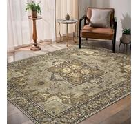 Taidianolp Alfombras grandes de 2 x 2,8 m, marrón, amarillo, vintage, oriental, floral, diseños tradicionales, multicolor, 200 x 280 cm, alfombras lavables para sala de estar, dormitorio, apartamento