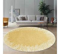 Taidianolp Alfombras redondas para sala de estar, decoración del hogar, amarillo, 120 cm, rayas abstractas de color amarillo mostaza, diseños minimalistas modernos, 4 pies x 4 pies, decoración de