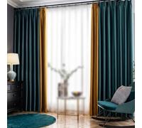 Taidianolp Cortinas Blackout,Ancho 135 x Largo 240 cm (2 Paneles),Dark-Teal Yellow, Cortina Aislamiento Térmico para Recámara, Resistente a la decoloración, Personalizada Curtains,
