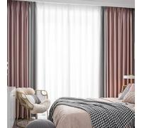 Taidianolp Cortinas opacas, ancho 127 x alto 260 cm (2 unidades), color rosa grisáceo, cortinas de panel decorativas para interiores, dormitorio, salón moderno