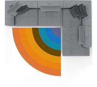 Taidianolp Personalized Corner Rugs Customized Pattern,Reading Corner Quarter Circle Area,Custom,150 x 150 cm,Modern Bedroom Contemporary Living Room Rug Throw Mat,