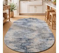 Taidianolp Personalized Rugs Oval Shape, Customized Photo/Text Pattern, 2.6 x 3.3 ft, Grey Brown 80 x 100 cm, Modern Bedroom Contemporary Living Room Rug Throw Mat,