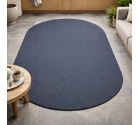 Taidianolp Personalized Rugs Oval Shape, Customized Photo/Text Pattern, 3 x 5 ft,Navy Blue 90 x 150 cm,Rug for Bedroom Dressing Room Under Makeup Vanity Desk