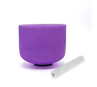 TAIFENG B Nota Corona Chakra color púrpura cuarzo esmerilado cristal cantante Bowl 8"
