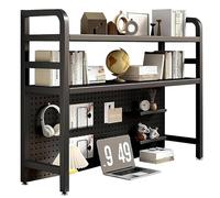 Taifuan Estantería De Sobremesa Libros DIY Librería Estantería De Escritorio para Mesas De Computadora Estructura Metálica Estante De Almacenamiento(Black,37.4")