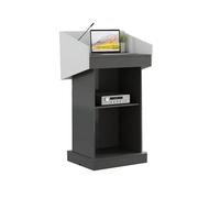 Taifuan Podio de Escritorio con cajón, Atril de Madera, púlpitos for Iglesias con cajón con Cerradura y área de Almacenamiento Ajustable, podio de pie for Iglesia(Gray,Without Drawer)