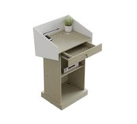 Taifuan Podio de Escritorio con cajón, Atril de Madera, púlpitos for Iglesias con cajón con Cerradura y área de Almacenamiento Ajustable, podio de pie for Iglesia(Beige,with Drawer)