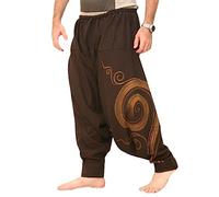 Taigood Hombre Pantalones Harem Cómoda Cintura Elástica Pantalones Moda Color Sólido Casuales Yoga Hippies Pantalones Marrón Tamaño 2XL