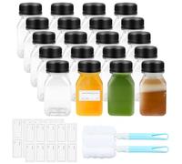 TAIHOBO 20 Piezas Botellas Sensoriales Bebe, 120ml Shots Botellitas Pequeñas para Rellenar de PET Vacías, Botella Plastico Sensorial con Tapa, Botellas de jugo para Bebidas Frías, Leche Ginger Ale