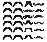 TAIHOBO 24 Piezas Bigote Falso Autoadhesivo, Bigotes Falsos Realista para Hijos Adultos, Bigotes Autoadhesivos Reutilizable, para Halloween Navidad Cosplay Fiesta y Juego de Piratas (Negro)