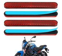 TAIHOBO 4 Piezas Catadióptrico Moto Autoadhesivo, 100×13 ×7mm Reflector Trasero Moto Ojo de Gato Homologado E4, Mini Reflector Universal, Catalíóptrico Rectangular Rojo para Bicicleta Scooter