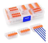 TAIHOBO Conectores Electricos Rapidos, Clemas Electricas Rapidas 5 Vias, 15 Piezas Empalmes Cables Electricos de PC y Latón, Fichas de Empalme Electrico, Adecuado para 0,14-4mm² Cables