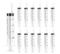 TAIHOBO Jeringuilla 20ml sin Aguja: 12 Piezas 20ml Jeringa con Tapa, Jeringas de Plástico Reutilizable, Jeringuillas Medidoras de Líquido para Laboratorios Jardín, Alimentación de Mascotas