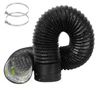 TAIHOBO Tubo Secadora Universal Ø150mm: Tubo Flexible de Salida de Aire de 3m de Largo, Tubo Secadora Negro di Aluminio y PVC con 2 Abrazaderas, para Extractor de Aire Climatización Secadora Conducto