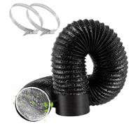 TAIHOBO Tubo Secadora Universal, 2m×100mm Tubo Flexible de Salida de Aire, Tubo Secadora di Aluminio y PVC con 2 Abrazaderas, para Extractor de Aire Climatización Secadora Conducto