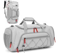 TAIHOYIN Bolsa de Viaje Hombre 40L Mediana Bolsa Deporte Mujer con Compartimento para Zapatos Bolsa Cabina para Viajes, Camping, Gimnasio, Deportes, Senderismo Duffle Bag, Gris