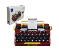 TAIKONLAB Juego de bloques de construcción de máquina de escribir retro, modelo creativo coleccionable vintage con botones presionables, ideas de regalo de decoración del hogar para niños y adultos
