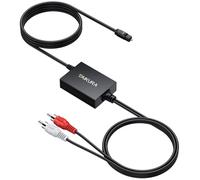 TAIKURA Convertidor Digital a Analógico Convertidor SPDIF a RCA 192kHz DAC 6ft/1.8m, Adaptador Audio Óptico Toslink a RCA Analógico con Amplificador Integrado, Compatible con TV, DVD, PS, Xbox