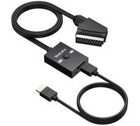 TAIKURA Convertidor Scart a HDMI 1080P, Adaptador AV a HDMI Euroconector a HDMI con Cable HDMI, Relación de Aspecto 16:9/4:3, Compatible con DVD VCD VCR,Consolas Retro Europeo Soporta PAL/NTSC
