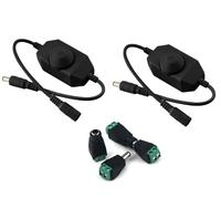 Taikuwu 2 unids regulables LED controlador 12 V 24 6A regulador ajustable para un solo color 3528 5050 tira de luz LED con adaptador DC Jack