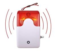Taikuwu Bocina de alarma ajustable de alto decibelio de 12 V con luz intermitente y sirena estroboscópica, rojo, montaje en pared, 110 dB, 12 V CC, control remoto, tecnología de sensor infrarrojo