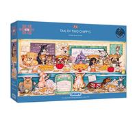 Tail of Two Chippies | Rompecabezas de 636 piezas | Rompecabezas panorámico de gato | Rompecabezas sostenible para adultos | Tablero 100% reciclado de primera calidad | Gran regalo para adultos |