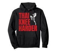 Tailandés Rodilla Más Duro Muay Thai Fighter Sudadera con Capucha