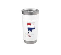Tailandia Bound Country Travel Thai Flag Vacation Souvenir Vaso térmico de acero inoxidable de doble pared