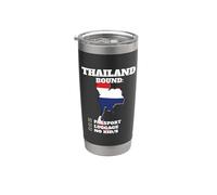 Tailandia Bound Country Travel Thai Flag Vacation Souvenir Vaso térmico de acero inoxidable de doble pared