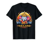 Tailandia Chang Lindo Elefante Tailandés Templo Asiático Divertido Novedad Camiseta