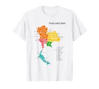 Tailandia Mapa Geografía Tailandia Camiseta