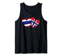 Tailandia, Noruega, bandera, corazones, tailandés, patrimonio noruego Camiseta sin Mangas