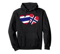 Tailandia, Noruega, bandera, corazones, tailandés, patrimonio noruego Sudadera con Capucha