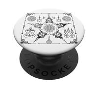 Tailandia Sak Yant Selección Tatuajes Yantra Buda Monje PopSockets PopGrip Adhesivo