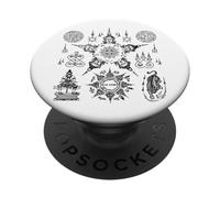 Tailandia Sak Yant Selección Tatuajes Yantra Monje Buda PopSockets PopGrip Adhesivo