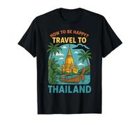 Tailandia Viajes Vintage Diseño Retro Tailandés Templo Arte Camiseta