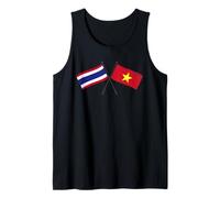 Tailandia Vietnam Banderas Cruzadas Tailandés Vietnamita Camiseta sin Mangas