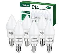 Tailcas Bombilla LED E14 Vela, Luz Calida 2700K Bombilla E14 450 Lúmenes, 5W Bombillas LED Equivalente a 40W, 360° Ángulo de Haz CRI 80, No Regulable Paquete de 6