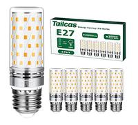 Tailcas Bombilla LED E27 12W, Blanca Clido 3000K 1000lm Maiz Led Luz Equivalente Lmpara Halgena De 100W, AC 230V, Pequeo Tornillo de Edison E27, 6 unidades