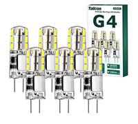 Tailcas Bombilla LED G4 1.5W AC/DC 12V, Blanco Frio 6000K, Capsule LED Equivalente a 20W Bombillas Halógenas, 180LM No Regulable, Ángulo de haz de 360°, Paquete de 6