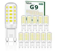 Tailcas Bombilla Led G9, 6000K 500LM 5W Equivalentes de 50W, 12 Pack | Bombillas Led Bombilla Halógena, AC/DC 220-240V Lampara LED Fria Sin Parpadeo