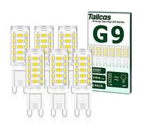 Tailcas Bombillas LED G9 3.5W, Blanco Frio 6000K, Equivalente a 28W 33W 40W Halógena Lampara, 350LM, Sin Parpadeos No Regulable, CRI>80, Ángulo de haz de 360 grados, AC220-240V, Paquete de 6