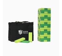 Tailgating Pros Maderas gigantes de primera calidad con funda de transporte. ¡Elige los colores de tu equipo! Juego jumbo para patio al aire libre, la torre crece hasta más de 5 pies. - ¡Calcomanías