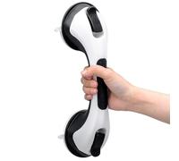 TAILI Agarraderas Baño para Mayores 31 CM, MAX 110 KG Asidero Baño Ventosa, Agarrador Ducha Personas Mayores, Seguridad para Ancianos, Discapacitados, Súper Fuerte Succión Asa Ducha - Negro