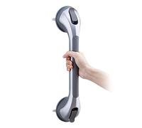 TAILI Agarraderas Baño para Mayores 43 CM, MAX 110 KG Asidero Baño Ventosa, Agarrador Ducha Personas Mayores, Seguridad para Ancianos, Discapacitados, Súper Fuerte Succión Asa Ducha - Plata